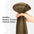 thumbnail image 4 of HOTBANANA Human Hair Clip in Hair Extensions, Balayage Chocolate Brown Mixed Caramel Blonde 120g Clip in Hair Extensions Real Human Hair Straight Remy, 4 of 8