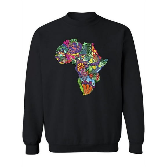 African Map Colorful Sketch Sweatshirt Women -Image by Shutterstock, Female XX-Large