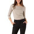 thumbnail image 1 of INSPIRE CHIC Women's Work 3/4 Sleeve Boat Neck Houndstooth Blouse Tops, 1 of 6