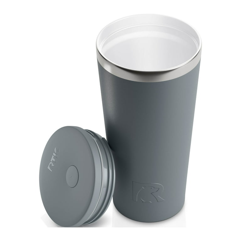 RTIC 20oz Everyday Tumbler Insulated Stainless Steel Portable Travel Coffee Cup with Straw, Spill-Resistant Lid, BPA-Free, Hot and Cold Drink, Ceramic
