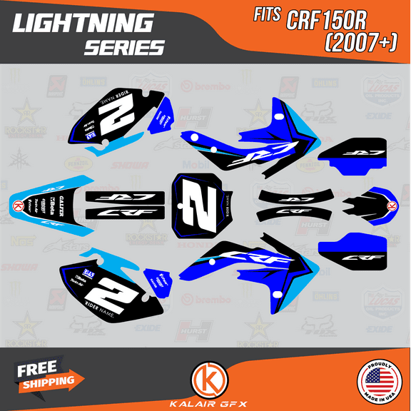 Kalair GFX Graphics Kit for Honda CRF150R (2007-2023) Lightning Series