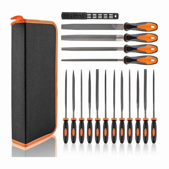 17-Piece Metal File Set, Upgraded Half-, Angle, Round, Flat and Needle Files for Plastic and Wood Projects