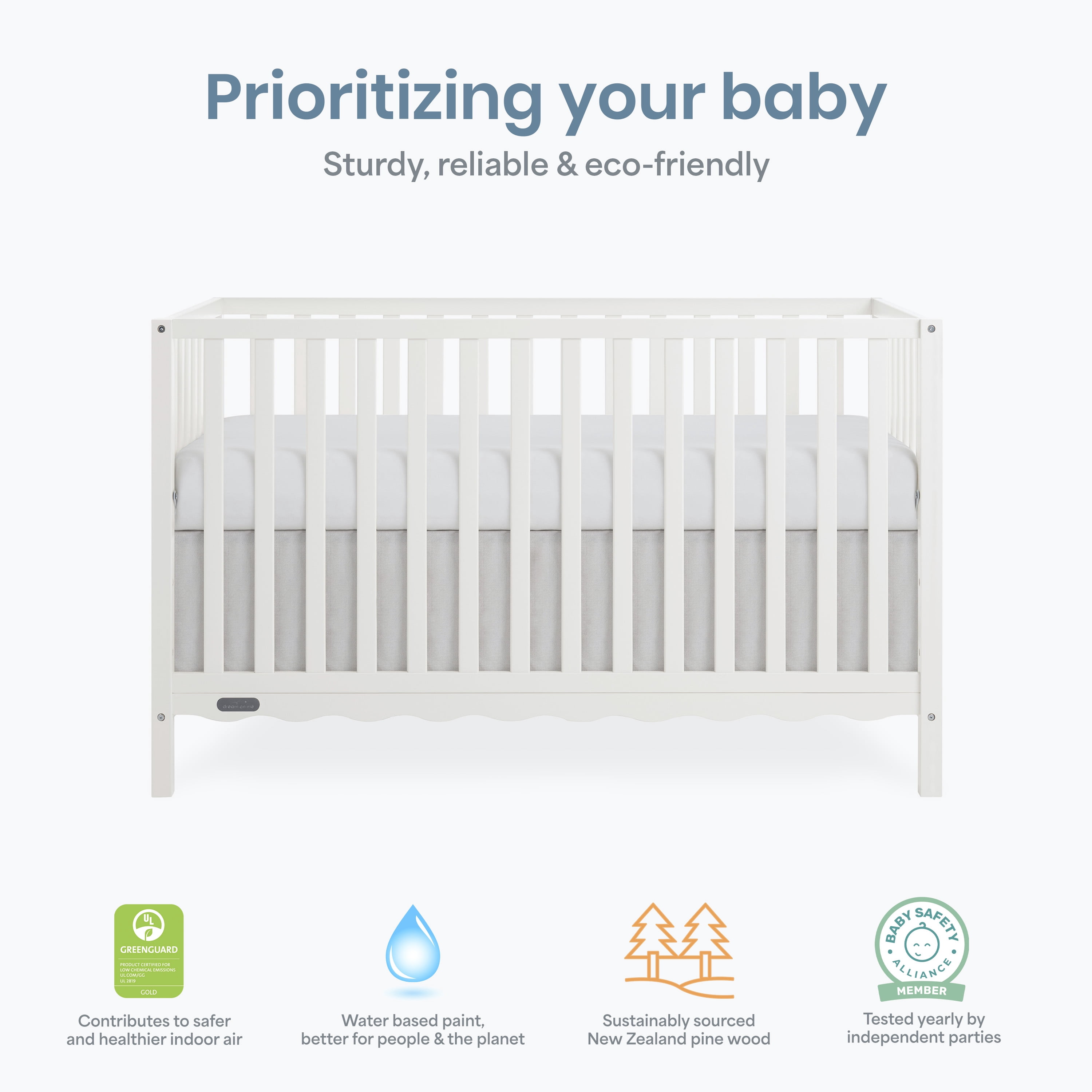 Dream On Me Synergy Wave 5-in-1 Convertible Crib, Cannoli Cream