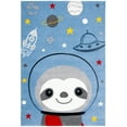 thumbnail image 2 of SAFAVIEH Carousel Kids Happy Sloth Astronaut Area Rug, Blue/Gray, 3'3" x 5'3", 2 of 10