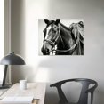 thumbnail image 4 of Creowell  Black and White Cowboy Canvas Prints American West Rodeo Wall Art Painting Rope Horse Legs Picture on Canvas for Office Living Room Bedroom Wall Decor Framed Ready to Hang  16x12in, 4 of 6