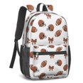 thumbnail image 2 of Football Helmet Brown Pattern 17" Waterproof Oxford School Backpacks for Teens, S-Shape Padded Straps, for School, Travel, Hiking, Camping, 2 of 5