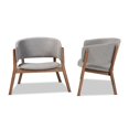thumbnail image 1 of Baxton Studio Baron Light Grey Fabric and Brown Finished Wood 2-Piece Chair Set, 1 of 6