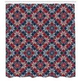 thumbnail image 3 of Ambesonne Nordic Shower Curtain, Tartan Geometric Floral, 69"Wx75"L, Ruby Dark Blue Coconut, 3 of 3
