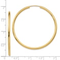 thumbnail image 4 of 14k Yellow Gold Round Endless 2mm Hoop Earrings, 4 of 8