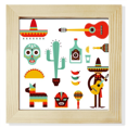 thumbnail image 1 of Sombrero Guitar Chili Mexico Elment Square Picture Frame Wall Tabletop Display, 1 of 3