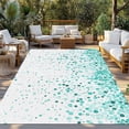 thumbnail image 3 of Outdoor Rug 5x7 ft Abstract Watercolor Waterproof Outdoor Patio Rug Mat Non Slip Outside Area Rugs Carpet for RV,Camping,Porch,Deck,Pool,Balconybackyard,Polka Dot Turquoise, 3 of 9