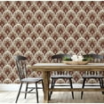 thumbnail image 5 of S4Sassy Modern Vintage Floral Arch Wallpaper - Brown Wall Covering, 25" x 120" Self-Adhesive Textured Vinyl Walls Paper, Decorative Walls Wrap, Easy DIY Wall Covering For Bedroom, Cabinets, 5 of 9