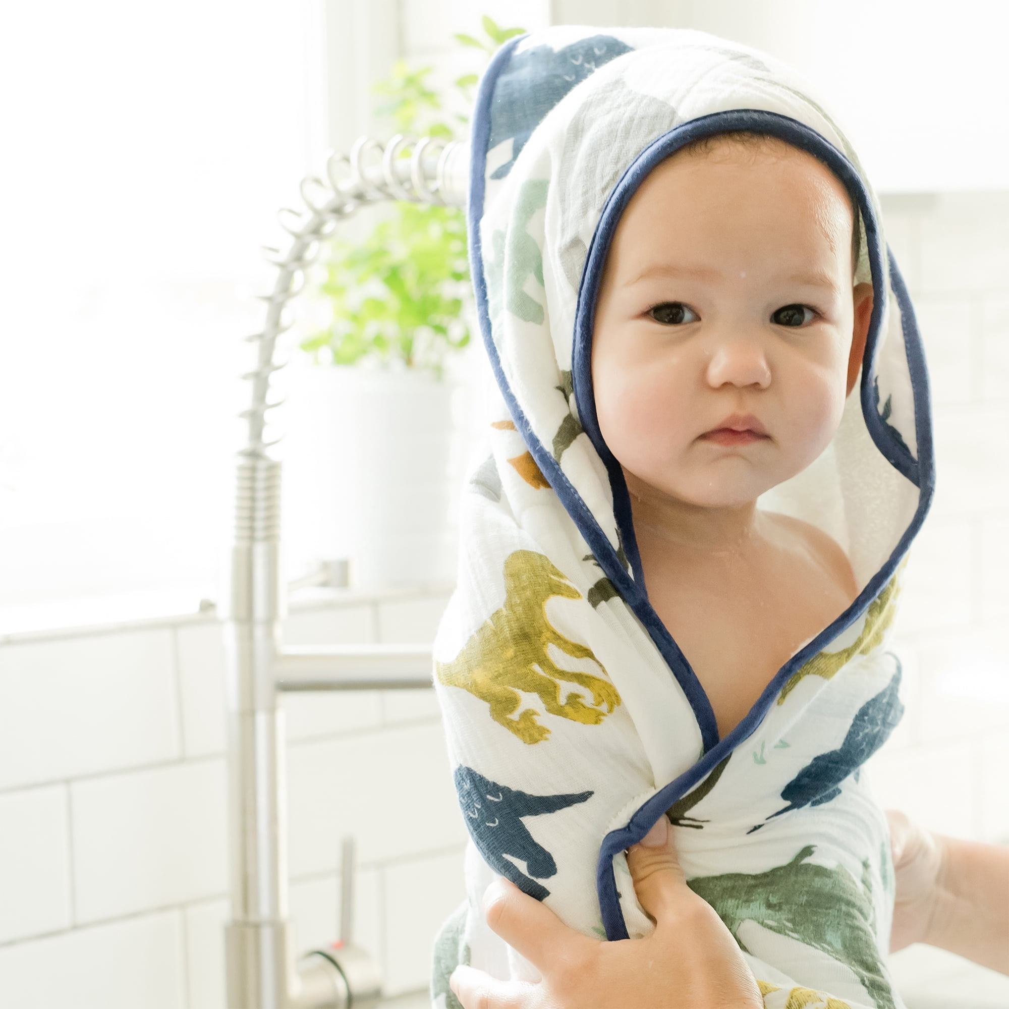 Little Unicorn Hooded Baby Towel - Baby Bath Essentials - Dino Friends
