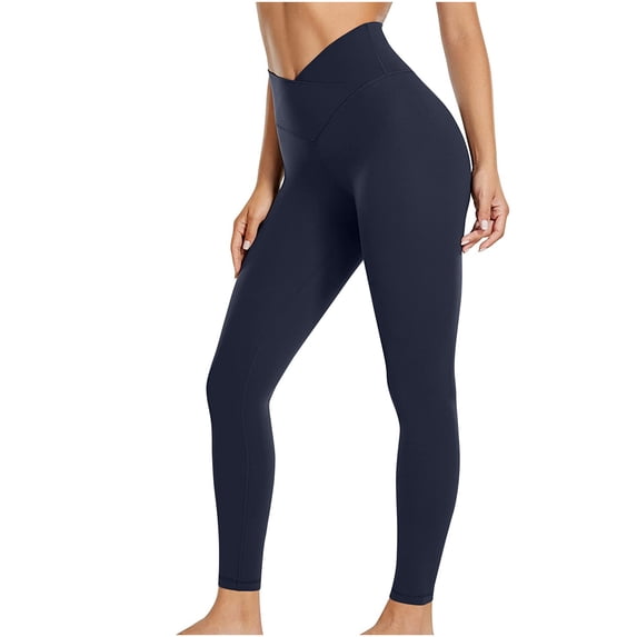 Bigersell Women Denim Yoga Capris Pants Women's Leggings High Waisted Yoga Trousers Workout Exercise Capris For Casual Summer Pants Thick Leggings for Ladies