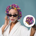 thumbnail image 2 of Bonnet de Couchage en Polyester Imprimé pour Cheveux Femmes Bonnets de Douche, 2 of 8