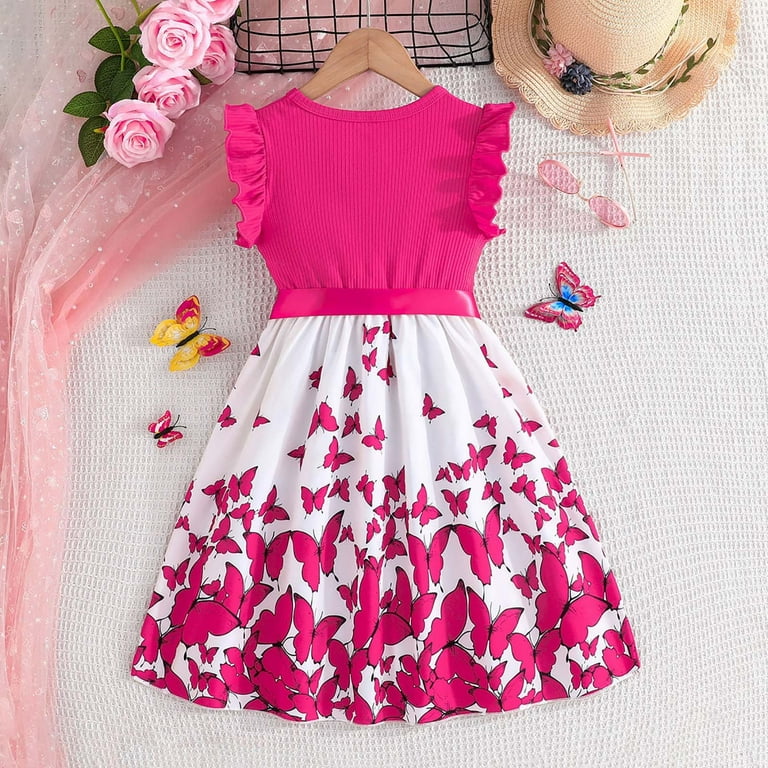 Gvdentm Girl Dress Valentines Day 4size Girls Flower Dress Kids Formal  Special Occasion Party Dresses(Hot Pink,8-9 Years) - Walmart.com