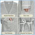 thumbnail image 6 of Catalonia Women's Towel Bathrobes, Lightweight Cotton Waffle Full-Length Cloth Robe,Soft Absorbent Robes Home Hotel Spa Long Sleeves Robe,Gray Ash,XL, 6 of 8