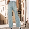 thumbnail image 7 of Ofreoo Women's High Waist Loose Straight Trousers Big and Tall Slim Fit Jeans Deal of the Week, 7 of 7