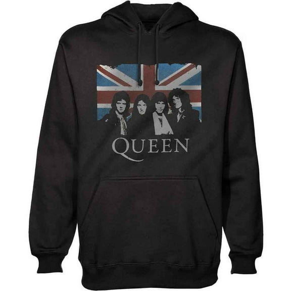 Queen Unisex Pullover Hoodie: Vintage Union Jack (Large)