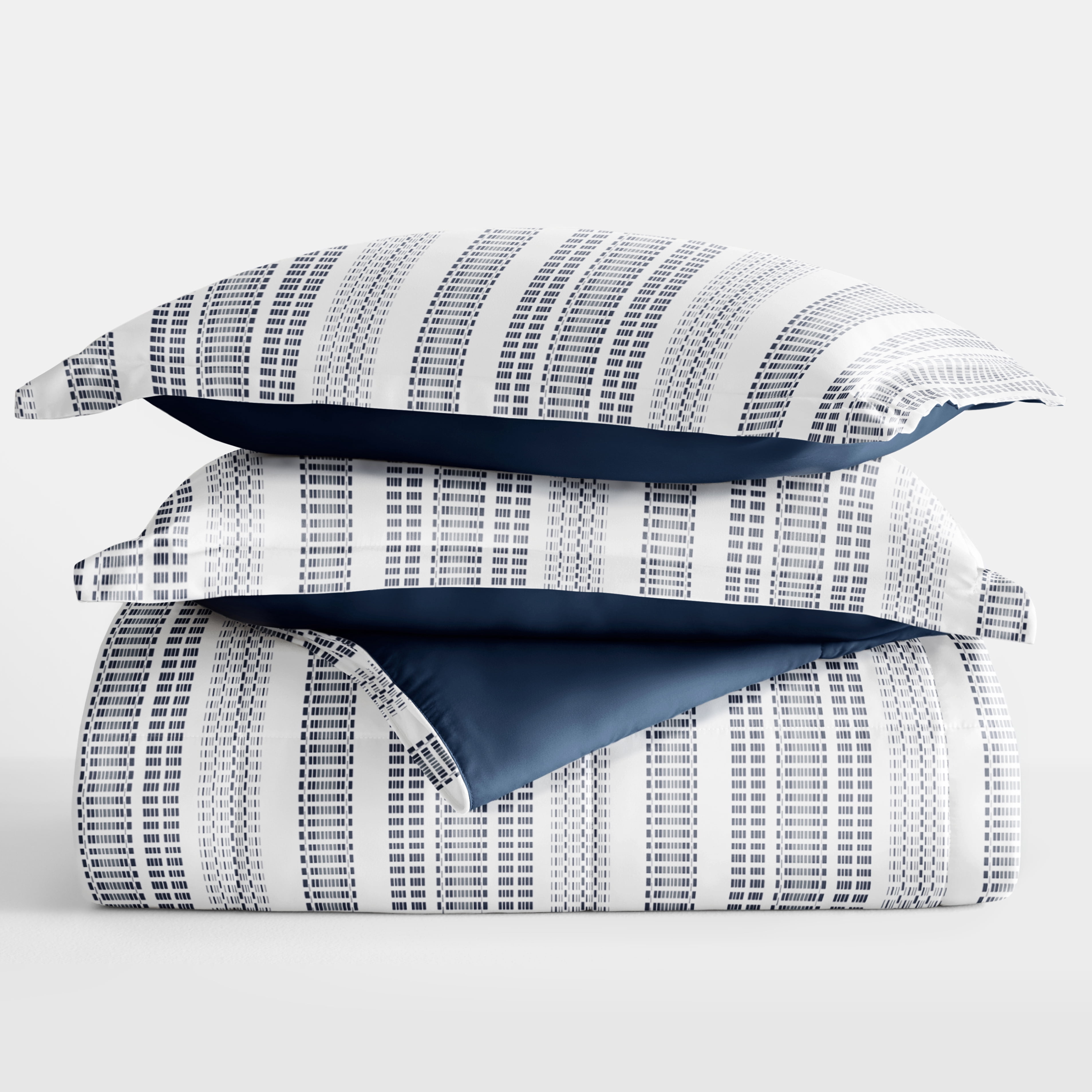 All Season Ultra Soft Comforter Set Lightweight Bedding in Farmhouse Stripe for King/Cal King by Comfort Canopy