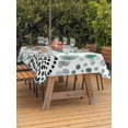 thumbnail image 3 of Outdoor Tablecloth with Umbrella Hole for Patio/Picnic/Party/Camping, Abstract Green Ink Dots Waterproof Table Cloth Rectangle Table Cover Washable, Boho Minimalist Middle Century Art (52"x 70"), 3 of 9