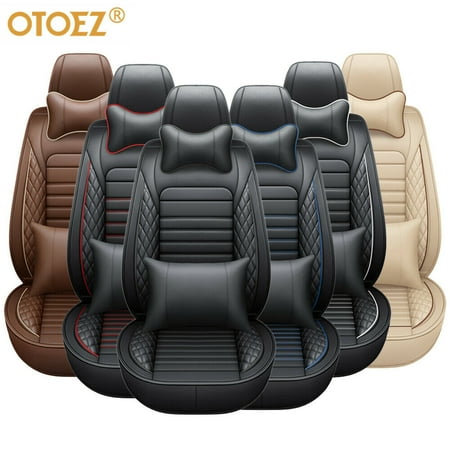 OTOEZ Car Seat Covers 5-Seats Full Set Waterproof Leather Universal for Sedan SUV Truck