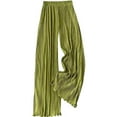 thumbnail image 4 of TANBOM Women's Summer Wide Leg Relaxed Fit Casual Pleated Polyester Pants Green Size XXL, 4 of 4