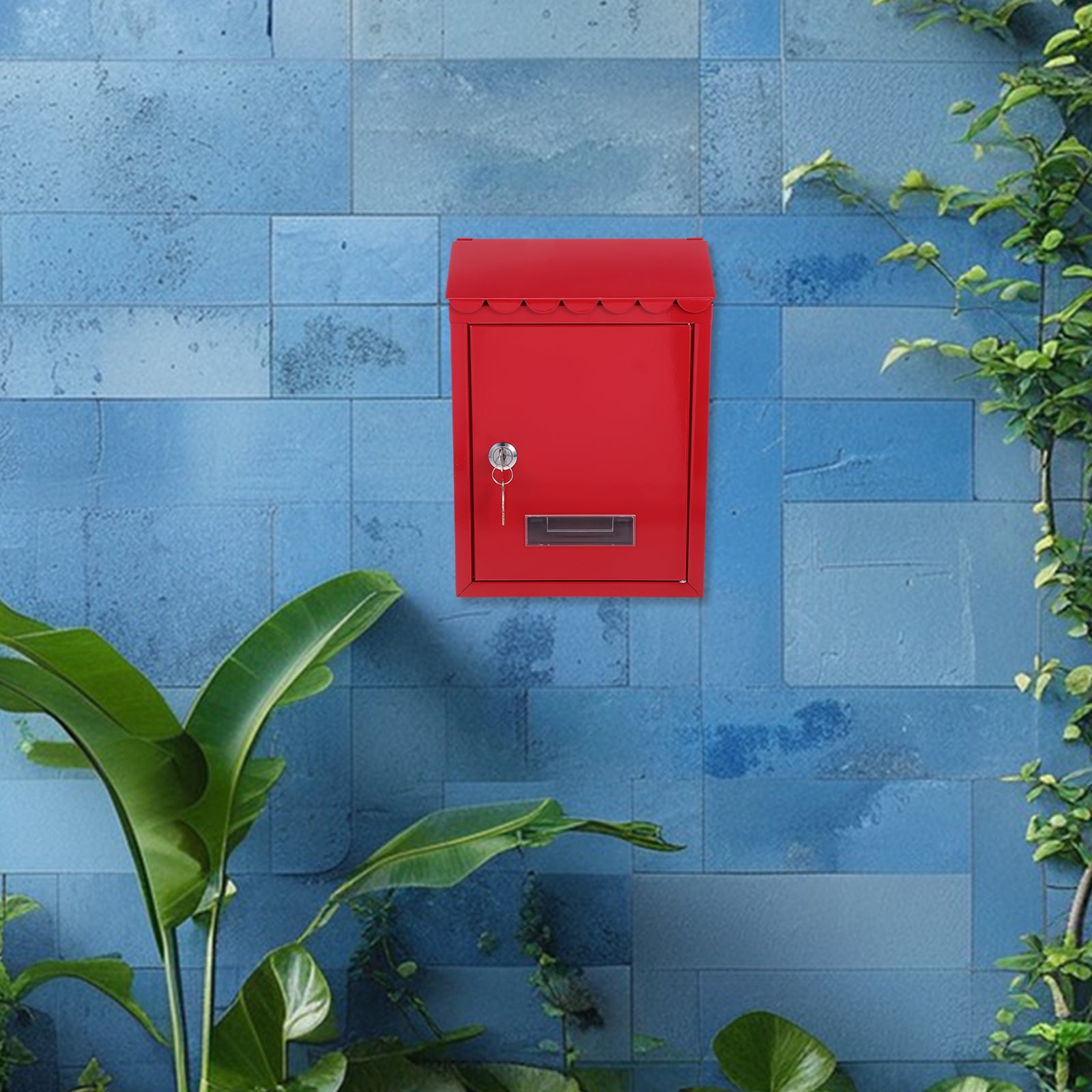 Masteelf Retro Wall Mounted Mailbox With Lock Tinplate Post Mount Mailbox Letter Box Suggestion Box For Home Office Outdoor Door