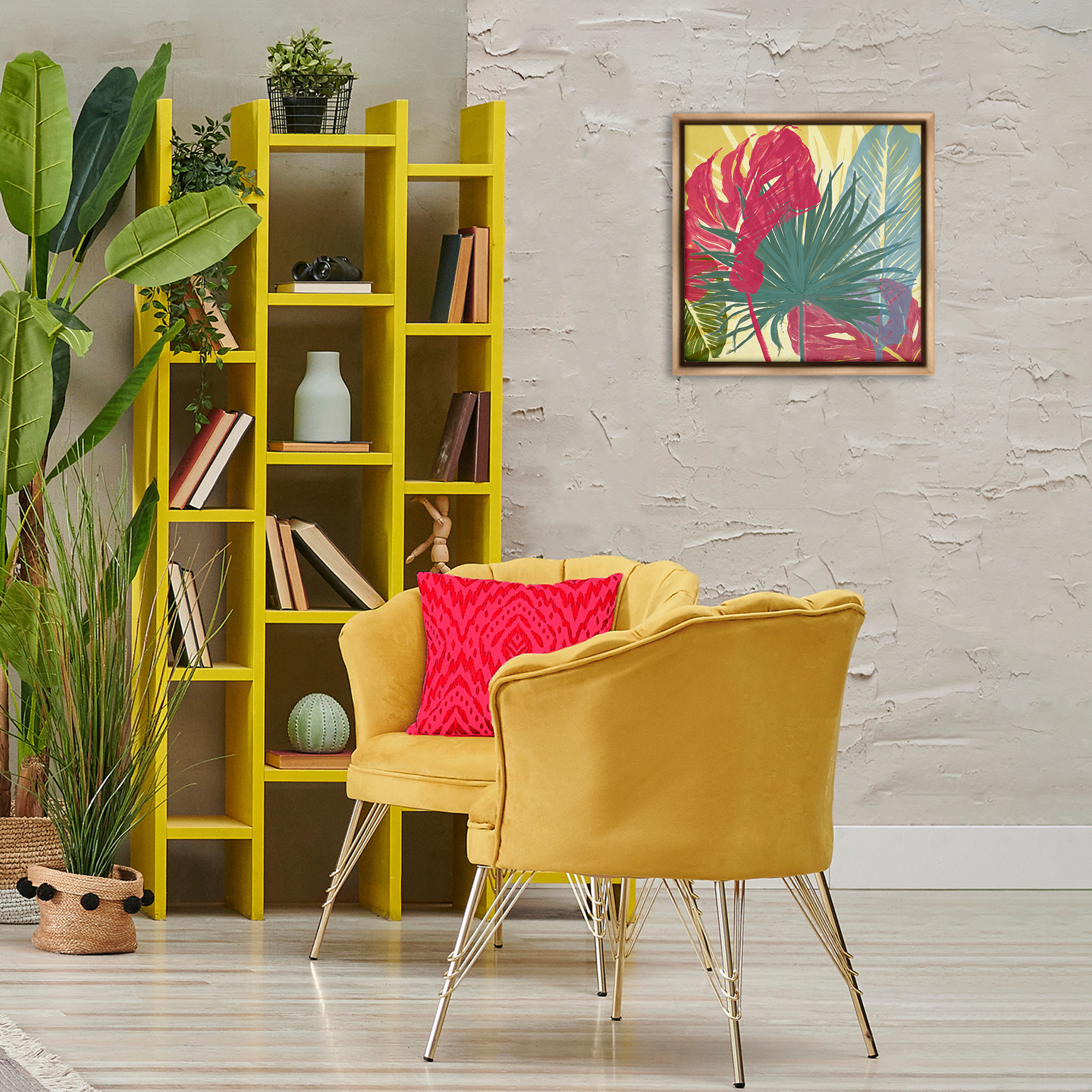 Stupell Industries Bold Botanical Party Botanical & Floral Painting Brown Floater Framed Art Print Wall Art, 18 x 18