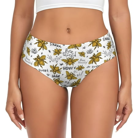 Womens Underwear - Hohey Bee Golden2 No Show Seamless Underwear for Women  Soft Stretch Womens Panties  Hipster Ladies Panties Bikini Underwear Briefs