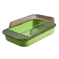 thumbnail image 5 of Cat for Indoor Cats, Kitten Potty Toilet, Large Cat Litter Basin, Detachable Cat Sand Box, Open Top Pet Litter Tray, Kitty Litter Pan Clear and Green, 5 of 10