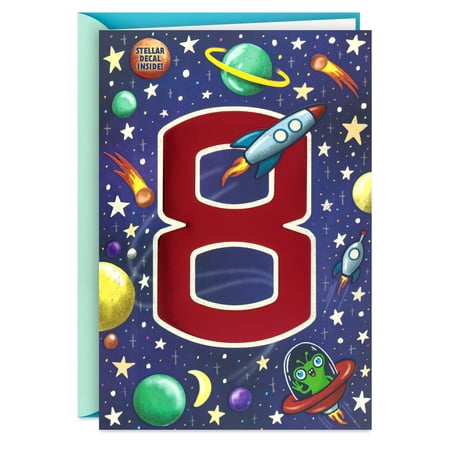 Hallmark 8th Birthday Card With Decal (For a Stellar Kid)