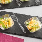 Visions 4 Clear Plastic Tasting Fork - 500/Case