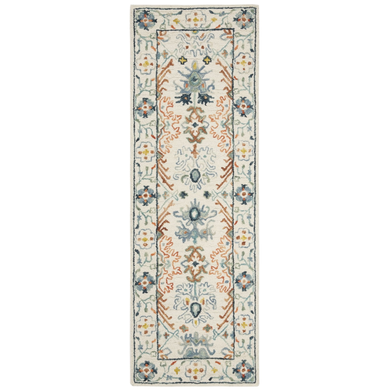 SAFAVIEH Aspen Brooks Southwestern Area Rug, Ivory/Blue, 5' x 5' Round