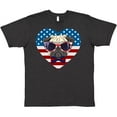 thumbnail image 3 of Inktastic Pug Dog Patriotic US Flag Heart T-Shirt, 3 of 5