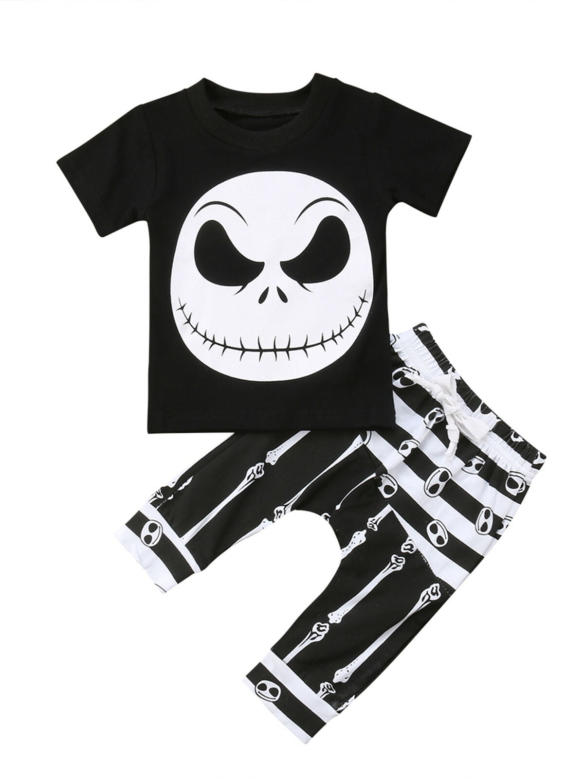 hirigin Kids Baby Boys Halloween Outfits Eyes T-Shirt Ghost Striped Pants 2pcs Clothes