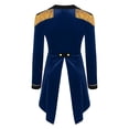thumbnail image 5 of IEFIEL Womens Deep V Neck Double-Breasted Tailcoat Halloween Gothic Vintage Jacket Outfit Navy Blue-B M, 5 of 7