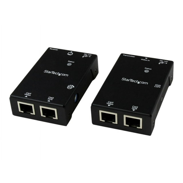 StarTech.com HDMI Over CAT5e / CAT6 Extender with Power Over Cable - 165 ft (50m) HDMI Video/Audio Over Dual Ethernet Cable Extender (ST121SHD50) - Video/audio extender - over CAT 5e/6 - up to 164 ft - for P/N: ST128HDMI2, SVA12M2NEUA, SVA12M5NA, VIDWALLMNT