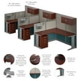 thumbnail image 3 of Office in an Hour 3 Person L Cubicle Desk Set in Hansen Cherry - Engineered Wood, 3 of 10