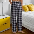 thumbnail image 4 of Manxivoo men's Pants Mens Pajamas Plaid Pajama Pants Sleep Long Pant with Pockets Soft Pj Bottoms Classic Home Wear Elastic Waist Mens Pants Grey, 4 of 4