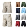 thumbnail image 4 of 2024 New Summer 100% Cotton Solid Shorts Men High Quality Casual Business Social Elastic Waist Men Shorts 10 Colors Beach Shorts, 4 of 6