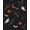 Black, Pattern 5, variant on Design&I 8'x10' Washable Area Rug Sleek Flatweave Pet Friendly Black Orange Enchanted Nighttime Celestial Design Elegant Rectangular Display for King Size Bedroom, Under Bed
