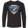 thumbnail image 3 of Inktastic America with Eagle Shield and Banner Long Sleeve Youth T-Shirt, 3 of 5
