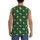 thumbnail image 4 of Fotbe green Christmas Element Men's Camiseta sin Mangas Estampada para Hombres, Playera Casual para Gimnasio, Entrenamiento, Playa-Medium, 4 of 7