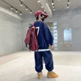 thumbnail image 3 of Traje deportivo de moda para niños conjunto de dos piezas primavera otoño para niños sudadera pantalones elegante Casual, 3 of 5