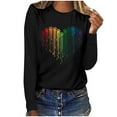thumbnail image 2 of Pimelu Valentines Day Shirts Women Womens Valentines Day Tops Fashion Tie Dye Dog Paws Heart Print Pullover Sweatshirts Spring Ladies Crewneck Long Sleeve Tee Shirts, 2 of 5