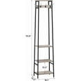 thumbnail image 3 of Coat Rack Freestanding, Coat Stand with 3 Shelves and 7 Hooks, Hall Tree Free Standing, Clothes Rack Stand Organizer, Industrial Style, Greige and Black, 3 of 16