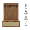 thumbnail image 3 of Modway Soma Fluted 3-in-1 Hall Tree With Storage Bench and Coat Rack in Walnut, 3 of 9