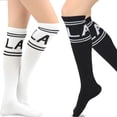 thumbnail image 3 of Teehee Women's Fashion Knee High Socks - 2 Pairs Pack (LA Stripe), 3 of 3