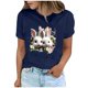 thumbnail image 2 of Tops de Cuello Alto para las Mujeres Amante Impreso Camiseta Cuello Redondo Manga Corta, Poliéster Spandex, 2 of 7